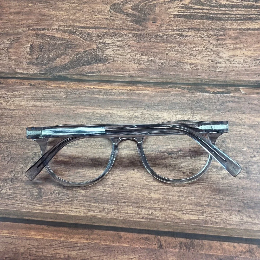 Warby Parker Percey M 371 Eyeglasses Translucent Grey Round Frames 48-20-140